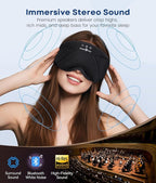 MUSICOZY Bluetooth Sleep Mask Headphones 5.4, Wireless Over-Ear Headphones Washable Zipper Sleep Headphones Mask with HD Stereo Speakers for Side Sleepers Travel & Relaxation, Gifts for Men Women