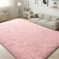 ISEAU 4x6 Area Rug for Living Room, Pink Rugs for Bedroom, Dorm, College, Apartment, Soft Shaggy Carpets, Machine Washable Mats, Under Bed, On Nursery Floors Mat, Boys, Girls Room Carpet Decor