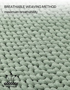 YnM Chunky Throw Blanket, Medium-Weight, Hand Knitted with Chenille Yarn, Skin Friendly, Ventilated and Breathable, Machine Washable, Home Décor Piece for Couch, Sofa and Bed (Sage Green, 50x60 Inch)