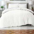 Bare Home Bedding Duvet Cover Oversized Queen - Premium 1800 Super Soft Collection - Lightweight, Cooling - Soft Breathable Bedding Duvet Cover (Oversized Queen, Cream)