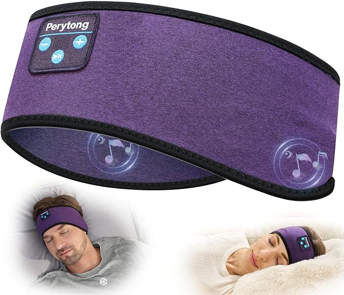 Perytong Sleep Headphones Bluetooth Headband Earphones, Wireless Sleeping Headphones Headband for Sleeping, Sports, Gifts, Workout, Jogging, Yoga, Insomnia, Air Travel, Meditation