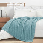 Exclusivo Mezcla Fleece Stone Blue Throw Blanket for Couch Sofa, Ultra Soft, Lightweight and Fluffy Blankets for Women, All Season, 50x60 Inches