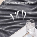 Exclusivo Mezcla Fleece Blanket King Size for Bed, Super Soft and Warm, All Season, Cozy, Plush, Lightweight, 90x104 Inches, Dark Grey