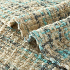 Multi-Color Blue Grey Cable Woven Throw Blanket for Couch,50"X60" Boho Style Textured Blankets for Home Decor,Super Soft Warm Cozy Chunky Blanket with Decorative Tassels for Bed