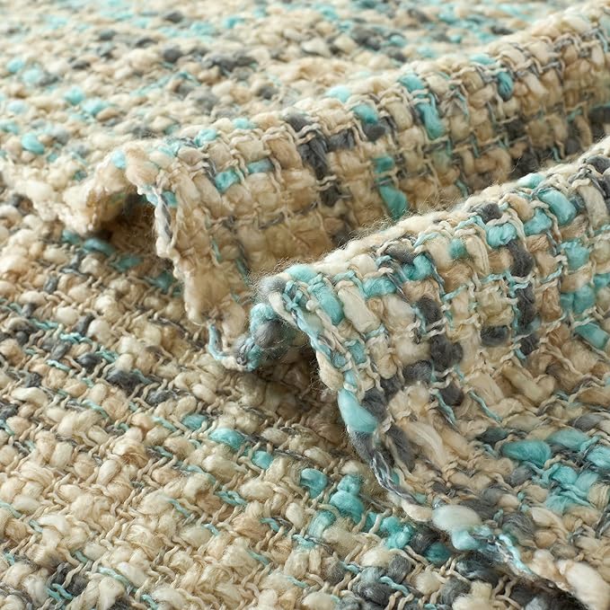 Multi-Color Blue Grey Cable Woven Throw Blanket for Couch,50"X60" Boho Style Textured Blankets for Home Decor,Super Soft Warm Cozy Chunky Blanket with Decorative Tassels for Bed
