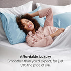 Bedsure Satin Pillowcases, Similar to Silk Pillow Cases Queen Size Set of 2, Pillow Case for Sleeping Women with Envelope Closure, Gifts for Women Men, Aqua, 20x30 Inches, 2pcs