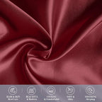 Elegant Comfort 6-Pack Cooling Viscose Satin Pillowcase Set with Hidden Zipper Closure, Silky Smooth for Hair and Skin Care-Beautiful Gift Box-6-Piece Satin Pillowcase Set, Standard/Queen, Burgundy