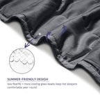 YnM King Size Weighted Blanket for Adults (88x104 Inches, 30 Pounds, Dark Grey), Exclusive Smallest Compartments with Glass Beads, Heavy Bed Blanket for Two Persons of 140~240lbs on Queen or King Bed