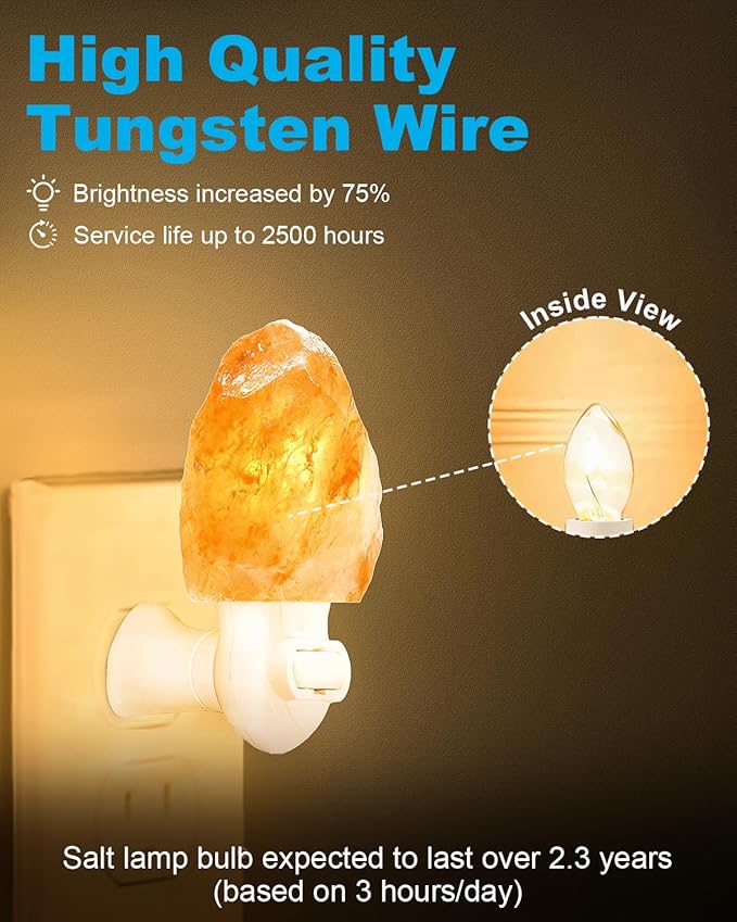 OuuKoo Night Light Bulbs - 4W Dimmable Warm White - E12 Base - Small Clear Glass, C7