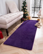 Andecor Shag Runner Rug for Bedroom Living Room, 2x6 Purple Washable Fluffy Hallway Runner Area Rugs for Kitchen Boys Girls Kids Room Home Decorations Carpet