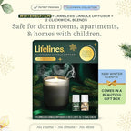 Lifelines Flameless Candle Diffuser - Winter Edition Gift Set - Aromatherapy Essential Oil Diffuser with 2 Holiday ClickWick Blends - Cordless & Waterless for Home - Electric Candles Blow Out Flame