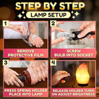 Himalayan Salt Rock Lamp with Dimmer – Hand-Carved Himalayan Salt Lamp Night Light 5.5–7" with Adjustable Warm Glow for Sleep & Relaxation