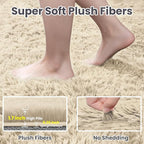 8x10 Area Rugs for Living Room Rug: Soft Fluffy Shag Beige Rugs for Bedroom, Non-Slip Large Fuzzy Plush Rug Indoor Floor Carpet for Nursery Kids Boys Girls Room, Dorms, Playroom, Modern Home Decor