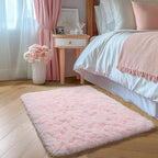 Amdrebio Pink 2x3 Mini Area Rugs for Girls Bedroom, Small Cute Fluffy Shaggy Soft Rug for Kids Room Decor, Shag Fuzzy Throw Floor Carpet for Door Entryway Reading Corner Baby Nursery Preppy Dorm