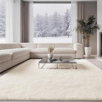 Ultra Soft Shag 8x10 Cream Area Rug – 8x10 Rugs for Living Room, Non-Slip, Fluffy Plush Large Carpet, Shaggy Furry Rug for Bedroom, Dorm, Kids and Girls Room, Nursery, Home Office Décor