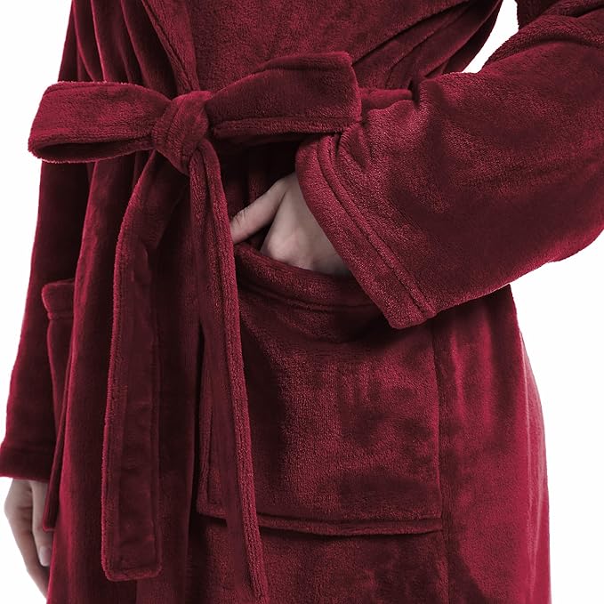 Plush Soft Robes for Women, Premium Fleece Womens Robe Cozy Warm Bathrobe