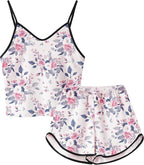 Girls & Women Silk Pajamas Set Satin Camisole Sleepwear 2 Piece Pjs, 3 Years - Women XXL
