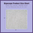 Bigacogo Chunky Knit Throw Blanket for Couch, 40x40 inches, 100% Hand Knitted with Thick Jumbo Chenille Yarn, Cozy Soft Large Rope Knot Cable Crochet Blankets for Sofa Bed Living Room, Rose Tan