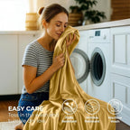 Satin Sheets California King [4-Piece, Gold] Luxury Silky Bed Sheets - Extra Soft 1800 Microfiber Sheet Set, Wrinkle, Fade, Stain Resistant - Deep Pocket Fitted Sheet, Flat Sheet, Pillow Cases