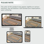 RUGSREAL Large Living Room Area Rug 10x13 Braided Washable Rug Non Slip Bedroom Rug Stain Resistant Dining Room Throw Carpet Braid Printed Farmhouse Accent Carpet for Home Decor Office, Sand/Bronze