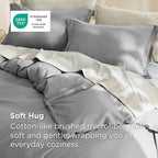 Bedsure Duvet Cover Oversized King Size - Soft Double Brushed Bedding Set for Kids & Adults, Zipper Closure, 3 Pieces, Includes 1 Duvet Cover (120"x98") & 2 Pillow Shams, NO Comforter, Grey