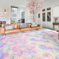 Softlife Area Rug for Living Room, Fluffy Shag Plush 5x8 Rainbow Rugs for Bedroom Girls Kids, Shaggy Soft Fuzzy Tie Dyed Large Carpet for Dorm Bedside Ultra Cozy Non-Slip Indoor Decor