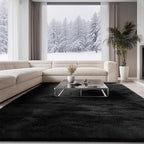 Ultra Soft Shag 8x10 Black Area Rug – 8x10 Rugs for Living Room, Non-Slip, Fluffy Plush Large Carpet, Shaggy Furry Rug for Bedroom, Dorm, Kids and Girls Room, Nursery, Home Office Décor