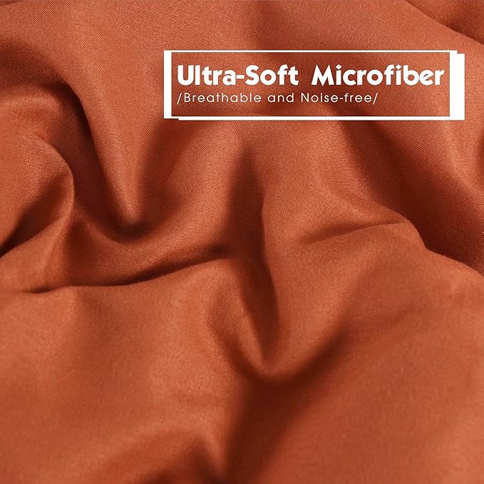 HIG 3pc Burnt Orange Twin/Twin XL Comforter Set - All Season Reversible Down Alternative Comforter with Sham - Quilted Duvet Insert with Corner Tabs - Box Stitched - Breathable, Soft, Fluffy
