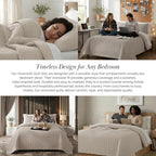 Southshore Fine Living, Inc. Oversized Bedding Quilt, Lightweight Bedding, Twin XL Bedspreads for Adult, Soft Coverlet 2-Piece Set with One Matching Pillow Sham, All Season Twin/XL Quilts, Sandy Taupe