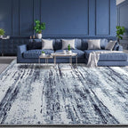 Area Rug 8x10 Washable Rugs Modern Abstract Blue Area Rug Soft Non-Slip Non-Shedding Faux Wool Stain Resistant Floor Carpets for Living Room Bedroom Dining Room Kids Room Home Office
