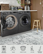 CRYPTOLITE Washable Area Rugs 8x10 Living Room Vintage Large Rug Non Slip Low Pile Carpet for Living Room Bedroom Farmhouse Dining Room Kids Playroom