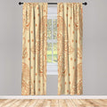 Lunarable Hamsa Window Curtains, Egyptian Boho Hand Shape Pattern Eye Design Bridal Night Inspired Art, Lightweight Decorative 2-Panel Set & Rod Pocket, Pair of - 28" x 63", Pale Cinnamon