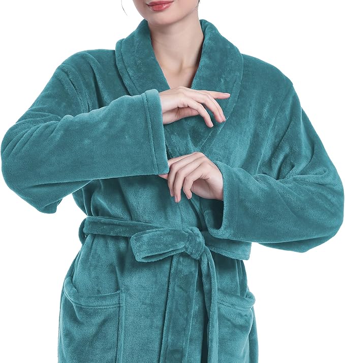 Plush Soft Robes for Women, Premium Fleece Womens Robe Cozy Warm Bathrobe