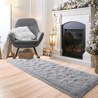 Noahas Grey Runner Rug for Hallway,2'x6' Long Area Rugs for Bedroom Living Room,Non Slip Thick Shag Floor Carpet for Entryway Kitchen Dorm Nursery Bedside Kids Room