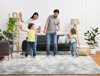 ONASAR Rugs for Living Room Bedroom, 5x8 Fluffy Tie-Dyed Light Grey Bedside Area Rug, Soft Plush Shaggy Floor Carpet for Nursery Kids Girls Boys Teen Dorm Home Office Decor Aesthetic