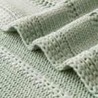 RECYCO Cable Knit Sage Green Throw Blanket Twin Size for Couch, Super Soft Warm Cozy Decorative Knitted Throw Blanket 3.6LB for Bed, Sofa, Chair Large 60"x80"