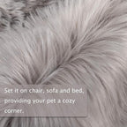 Asrug Faux Fur Dog Rug Plush and Fluffy Dog Mat Ultra Cozy Pet Throw Rug for Dogs Cats, Luxury Soft Faux Sheepskin Rug, Small Blanket for Dog,Shag Fur Area Rugs for Bedroom, Grey, 24 by 36 inches