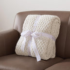 WDCOZY Chunky Cable Knit Throw Blanket Super Soft Warm Knitted Throw Blanket for Couch, Sofa, Chair, Bed Lightweight Breathable Cozy Comfortable Home Decorative Ivory Cream White 60x80 Inches