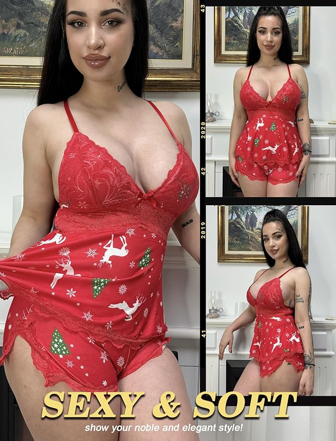 Avidlove Womens Sweetness Cami Set Lace Camisole Lingerie Nightwear Sexy Pajamas Lounge Sets