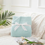 CYMULA Knit Throw Blanket for Couch Sky Blue - Super Soft Lightweight Plush Fuzzy Fluffy Cozy Blankets and Throws for Sofa Bed, 50 x 60 inches