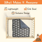 Dear Baby Gear - Reversible Baby Blankets - Soft Nursery Blanket for Newborn - Toddler Blankey - Throw Blanket for Boys & Girls - Infant Blankets - 42x32 (Antlers Grey with Ruffles)