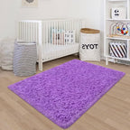 Fluffy Rugs for Bedroom Living Room 3x5 Purple Shaggy Area Rug Soft Plush Fuzzy Fur Throw Carpets Kids Rug for Nursery Girls Room Dorm Home Decor Aesthetic