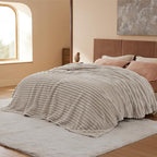 Bedsure GentleSoft King Size Blanket for Bed - Cozy Soft Blankets for Women, Cute Large Fleece Throws for Girls, Beige, 108x90 Inches