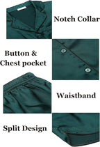Ekouaer Womens Silk Satin Pajamas Set Short Sleeve Sleepwear Button Down Loungewear 2 Piece Pjs Shorts Set S-5X Plus Size
