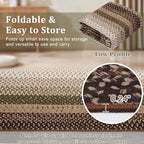 RUGSREAL Large Living Room Area Rug 10x13 Braided Washable Rug Non Slip Bedroom Carpet Stain Resistant Dining Room Throw Rug Braid Printed Farmhouse Accent Area Rug for Home Decor Office, Moss/Brown