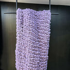 Chunky Knit Blanket Throw 40"×40", Chenille Throw Blankets, Handmade Warm & Cozy Blanket Couch Bed Home Decor, Soft Breathable Fleece Banket, Christmas for Couch Bed Sofa Best Gift (Purple)