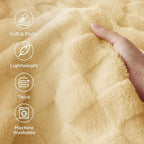 Bedsure GentleSoft Yellow Throw Blanket for Couch - Checkered Fleece Blankets Gifts for Kids Girls, Cute Soft Cozy Throw for Bedroom Home Decor Gifts, 50x60 Inches