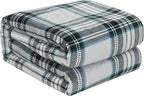 Elegant Comfort Luxury Velvety Feel Blanket, All-Season Lightweight Blanket, Ultra Plush, Soft, Cozy-Fuzzy Flannel Fleece for Couch, Sofa, Bed, Travel, Plaid Design, Twin/Twin XL, Silver Gray