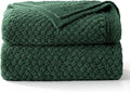 Whale Flotilla Chunky Knit Throw Blanket for Couch and Bed, Deep Green Decorative Cozy Fleece Blanket, Reversible Soft Fuzzy Woven Throws, 60x80 Inch