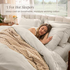 Bare Home 100% Organic Cotton California King Duvet Cover Set - Crisp Percale Weave - Lightweight & Breathable - Cooling Duvet Cover Set (California King, French Beige)